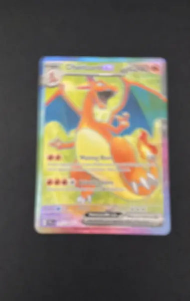 Bad example: blurry out-of-focus card photo